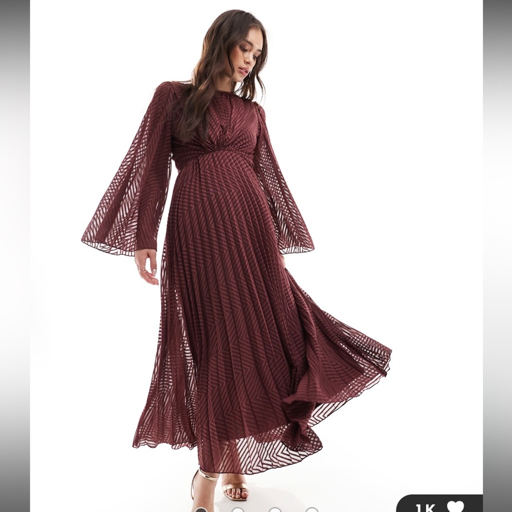 ASOS DESIGN burgundy dress, size 12